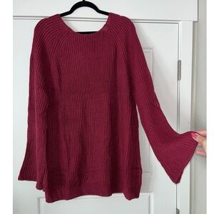 NWT Hayden Los Angeles 1XL Plus Size Knit Sweater Burgundy
